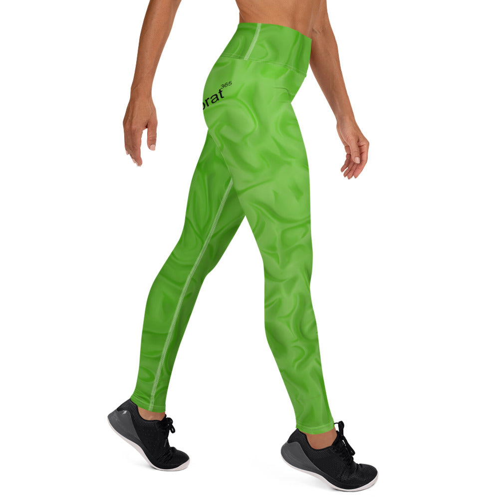 Lime Green Dance leggings. Gym or Workout High Waist Leggings. Yoga Pants. "Brat365" Streetwear by WickedYo.